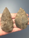 Pair of Carbon County Chert Blades, Found in Jim Thorpe Area in Pennsylvania, Longest is 3