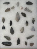23 Arrowheads, Rhyolite, Quartz, Found in Jim Thorpe Area in Pennsylvania, Longest is 3
