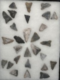 27 Triangle Points, Rhyolite, Found in Jim Thorpe Area in Pennsylvania, Longest is 2 3/4