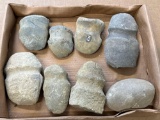 7 Grooved Axes + Hammerstone, Found in Moorestown, New Jersey, Longest is 7