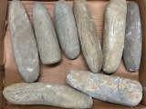 Lot of 8 Complete Pestles, Found in Burlington Co., New Jersey, Longest is 10