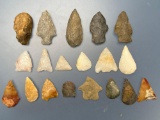 19 Well-Made Points, Found on the Valentines Upper Fields, North of Jobstown Road, east of Rt. 206,