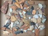 Large Box Lot of Various Arrowheads, Artifacts, Found in North Carolina