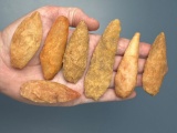 Nice Lot of 7 Guilford Points, Longest is 3 3/8