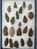 Lot of 21 Arrowheads, Chert, Rhyolite, Quartzite, Found in Berks Co., PA, Longest is 2 1/2