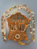 Nice Iroquoian Beaded Pouch, Turn of the Century, Early 1900's, w/Beaded Lace/Strip