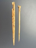 Pair of Bone Awls, Found in Tennessee, Longest is 5 1/8