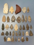Exceptional Lot of 36 Nice Points, Found in New York, Longest is 3 5/16