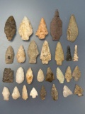 28 Various Points, Longest is Broken and Reglued (3 1/8