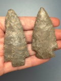 x2 Nice Stem Points, Found in Ontario Co., NY, Longest is 2 5/8