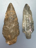 Pair of Stem Points, Found in New York, Longest is 3 1/2