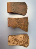 Lot of 3 Large Iron Axes, Longest is 6 3/4