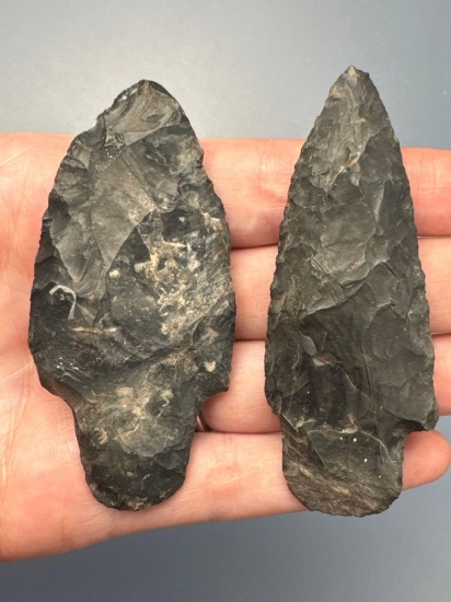 Pair of Coshocton Chert Adena Points, Longest is 2 7/8", Found in West Virginia