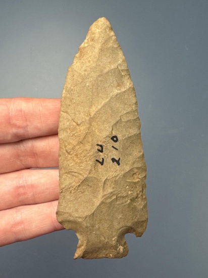 Large 4 1/8" Corner Notch Point, Found in Maryland, Ex: Dudkewitz and Boardman Collections
