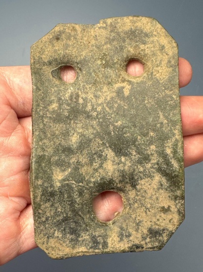 Interesting 3 1/2" Brass Gorget/Pendant Made from Lugs of Brass Kettle, Ex: Cicero.Crumwell Site NY