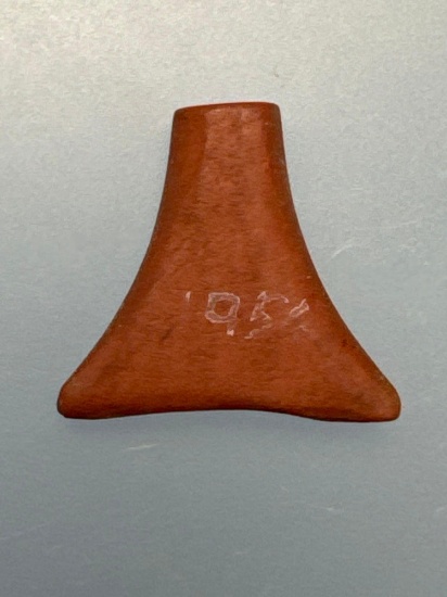 3/4" Catlinite Bead, Triangular, Found on Ames Site, Allegheny Co., NY, Ex: Amspacher