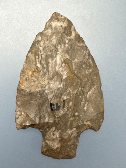 2 3/8" Stemmed Adena Robbins, Found in Allegheny Co., NY, Ex: Iron Horse Mickey Taylor, Onondaga