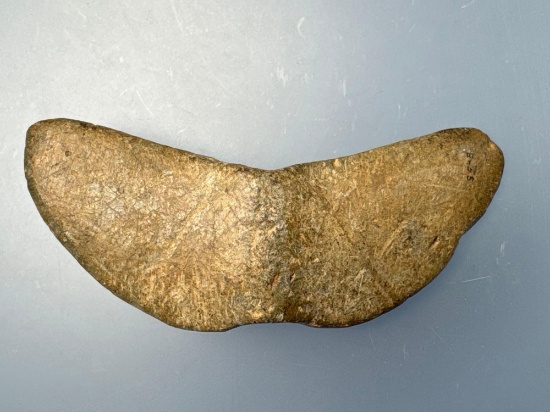 HIGHLIGHT 4 3/8" Steatite Winged Bannerstone, Found in Chenango Co., NY, Ex: Dave Summers