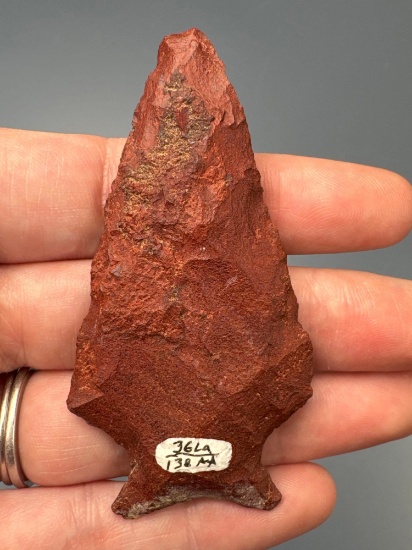 SUPERB 2 7/8" Red Jasper Susquehanna Broadpoint, Found in Lancaster Co., PA