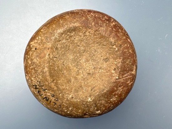 Impressive 2 7/8" Diameter Red/Orange Double Cupped Discoial, Found in Clinton Co., PA