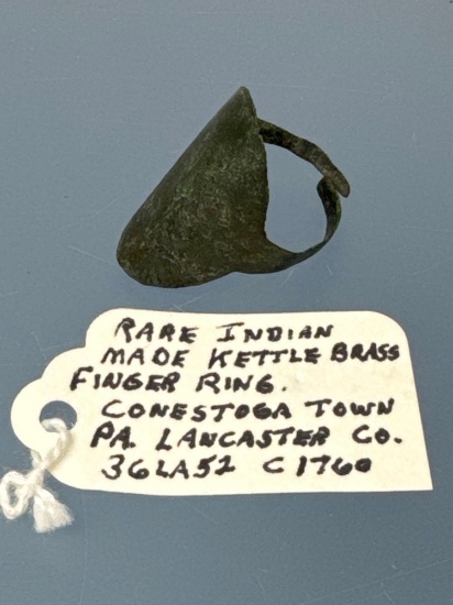1" Brass Trade Ring, Found at Conestoga Town, Lancaster Co., PA, Nice Example