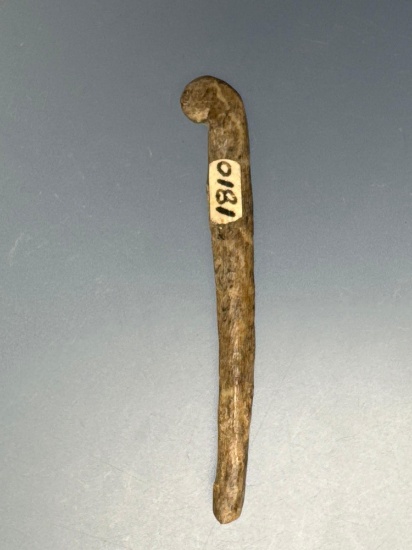 RARE 1 3/4" Bone War Effigy Burl Club, Found in Seneca Co., NY, Ex: Noakes Collection