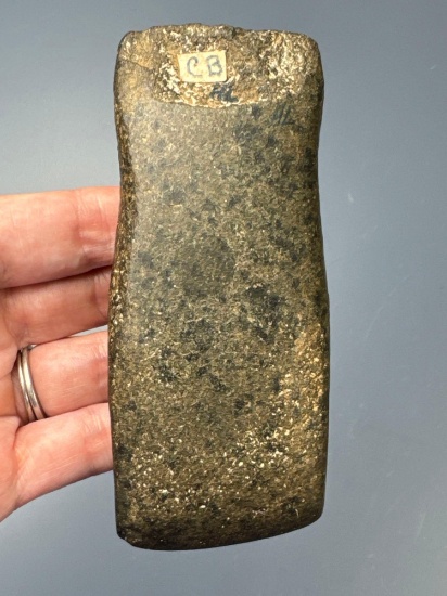 Highly Polished 4 1/2" Half Grooved Celt, Found in New York, Rare Style, Ex: Iron Horse Mickey