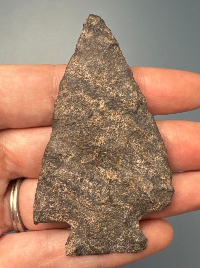 RARE 2 15/16" Purple Rhyolite Susquehanna Broadpoint, Banded, Found along Lower Sus. River in PA