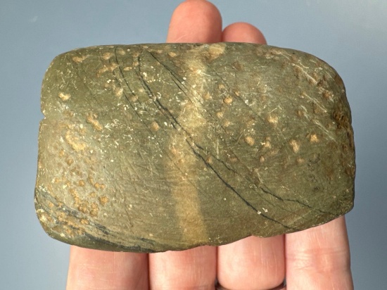 RARE Fluted "D" Bannerstone, Found in Martic Twp., Lancaster Co., PA, Ex: Jerry Beaver Collection