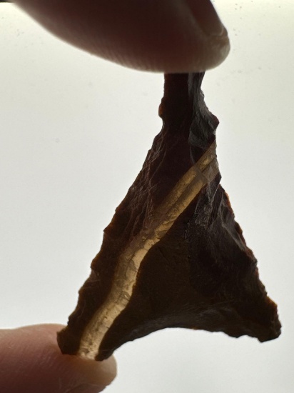 WOW 1 1/2" Lightning Bolt Streak Jasper Triangle Point, Translucent Streak, Found in PA