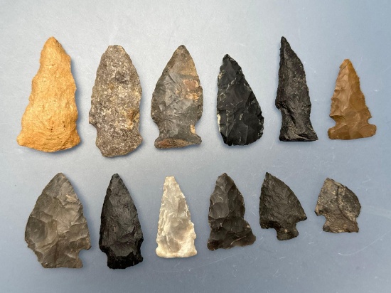 12 Great Points, Found in Pennsylvania, Longest is 2", Nice Assortment