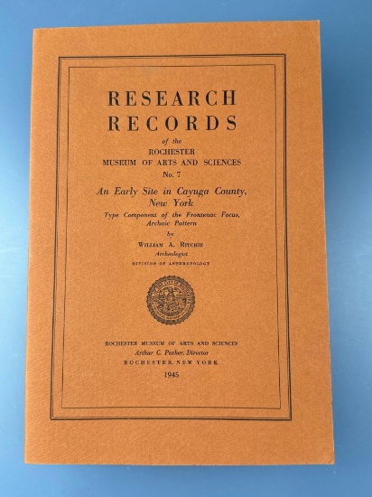 Book- "An Early Site in Cayuga Co., New York" William Ritchie