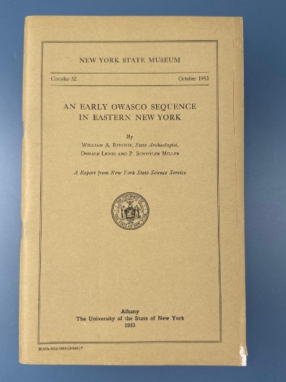 Book- "An Early Owasco Sequence in Eastern New York" William Ritchie