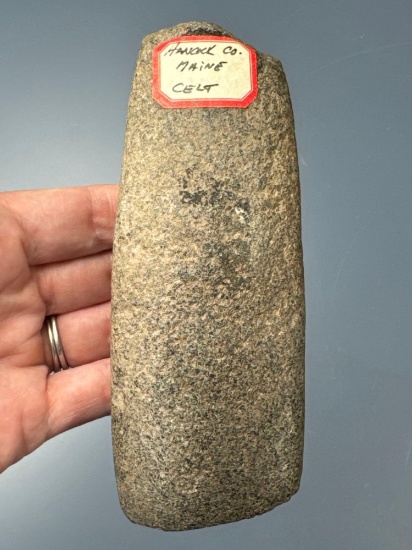NICE 5 1/2" Celt, Found in Hancock Co., Maine, Nice Condition and Nice Bit