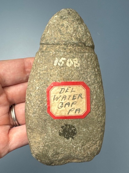 RARE 4 3/4" Grooved Celt, Expanding Bit, Found Near Delaware Water Gap in Pennsylvania