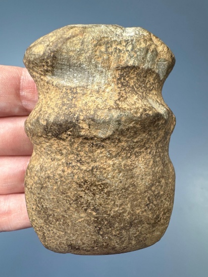 Rare 3 3/8" Miniature Double Groove Axe, Polished and Raised Ridges, Found in Franklin Co, NC