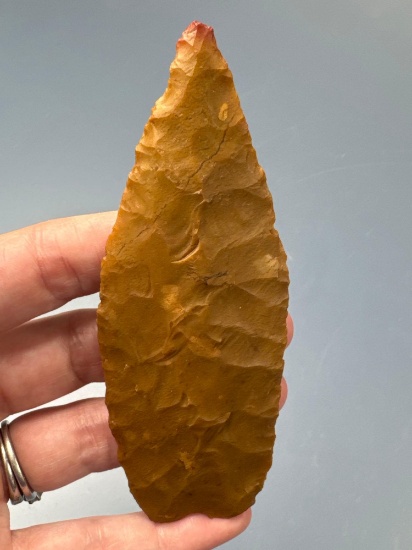 NICE 4 1/2" Large Blade, Stunning Flaking, Found in Great Meadows, NJ , Ex: Wershing, Podpora