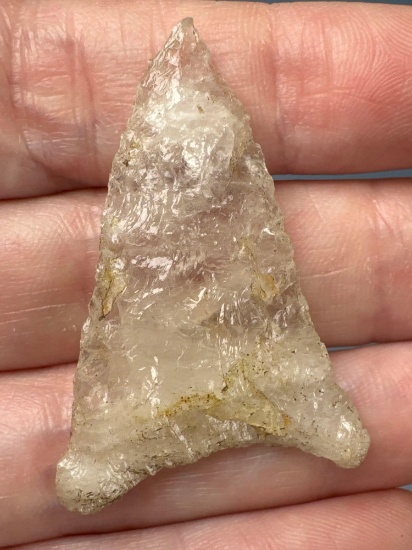 FINE 1 3/4" Quartz Crystalline Point, Found in Mass. Ex: Hank Johnson Jr, Barry George Collections