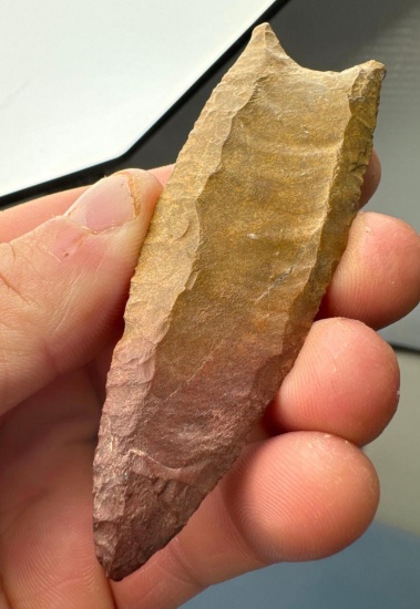 HIGHLIGHT 3 7/16" 2-Tone Jasper Barnes Paleo Clovis, Sandy Beach Lanc.Co. PA Ex: Fogelman, Rest. Ear