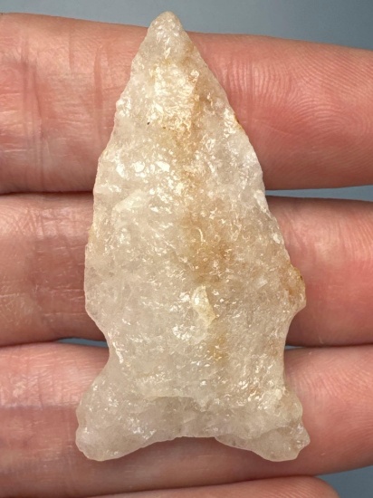 1 3/4" Quartz Crystalline Side Notch Point, Great Example, VA/NC Region