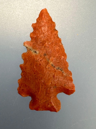 SUPERB 1 1/16" Cobble Jasper Serrated Amos Point, Found in Caroline Co., MD Along the Bay