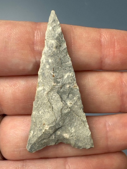 Superb 2" Rhyolite Yadkin Triangle Point, Well-Made, Found in North Carolina