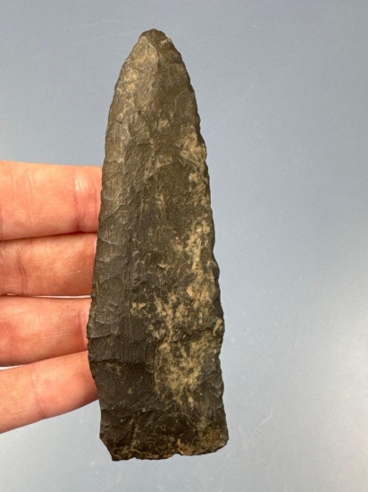 Nice 3 7/8" Fox Creek Point, Well-Made, Found in New York, Some Dings Noted to Edge