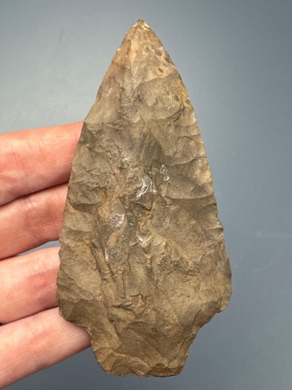 Large 4" Stemmed Point, Chert, Great Condition and Thin, Found in Western Piedmont of NC
