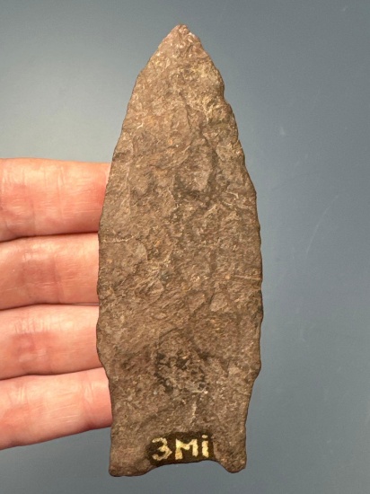 4" Argillite Fox Creek, Ex: Doc Bowser, Found on 3 Mile Island, Dauphin Co., PA, Ex: Podpora