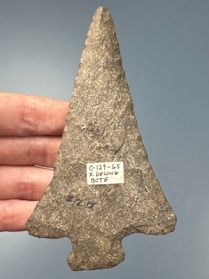 HIGHLIGHT 4 7/8" Thin Rhyolite Perkiomen, Found in York Co., PA, Ex: Sonny Delong, Podpora