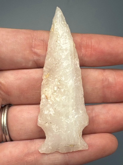 Nice 2 5/8" Quartz Normanskill Point, Found in New Jersey, Ex: Pete Crane Collection