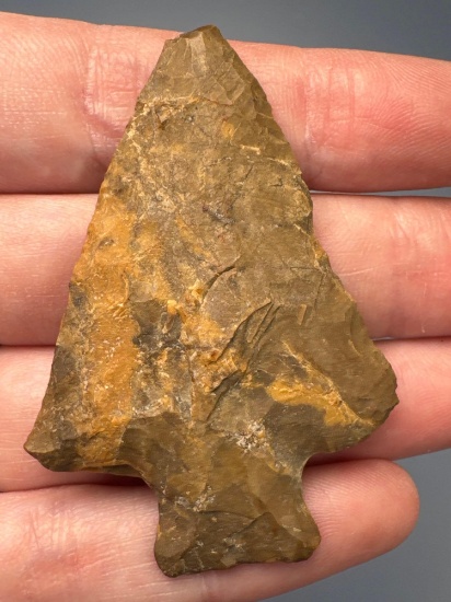 2 1/4" Variegated Jasper Perkiomen, Found Along Perkiomen Creek, Montgomery Co., PA, Ex: Bowman