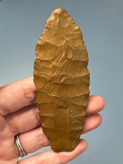 HIGHLIGHT 4 3/16" Northumberland Fluted Knife, Jasper BEST of BEST, Found in Chester Co., PA