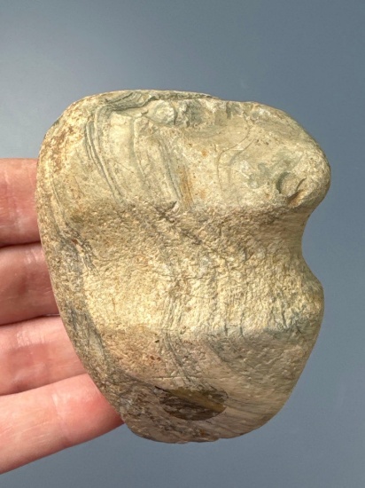 2 3/4" Banded Miniature Axe, 3/4 Groove, Found on Thames River, Norwich, CT, Ex: Green, Whalen